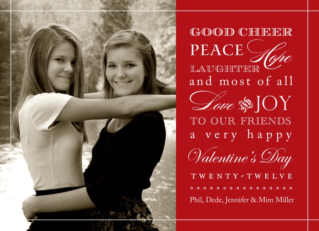 personalized photo card, custom photo card, Valentine photo card