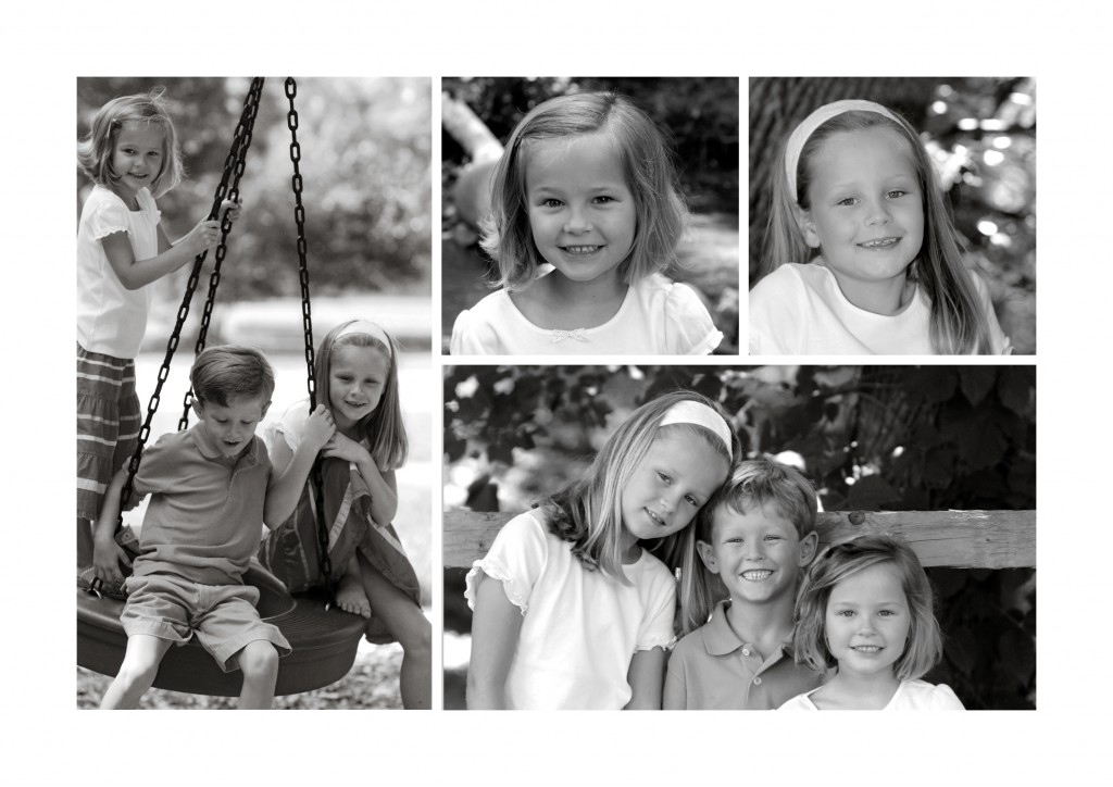 collage photo card using five photos printed on ultra-thick cover stock | Muddy Paws Graphics