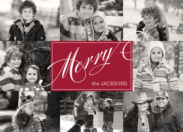 send warm and merry holiday wishes to friends and family with this festive collage photo card printed on ultra-thick cover stock | Muddy
